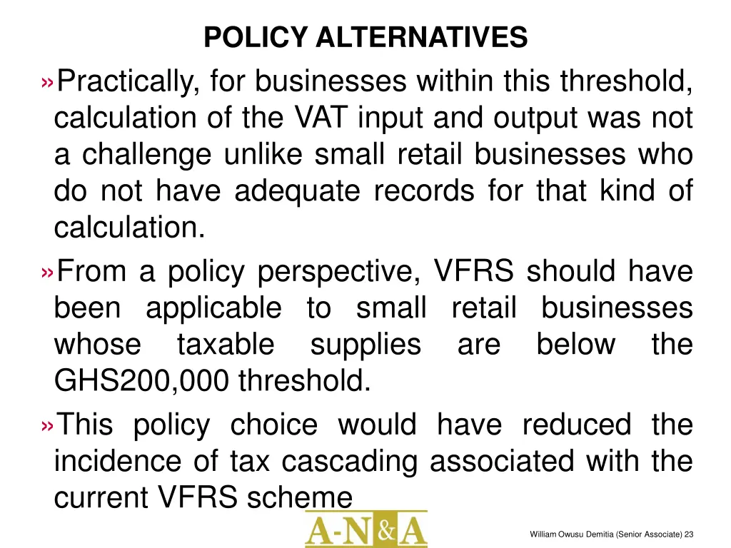 policy alternatives 1