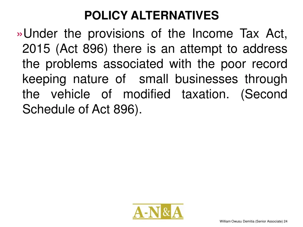 policy alternatives 2