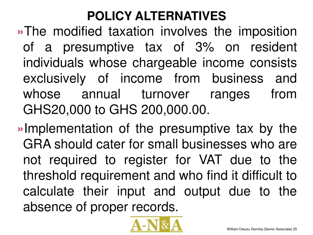 policy alternatives 3