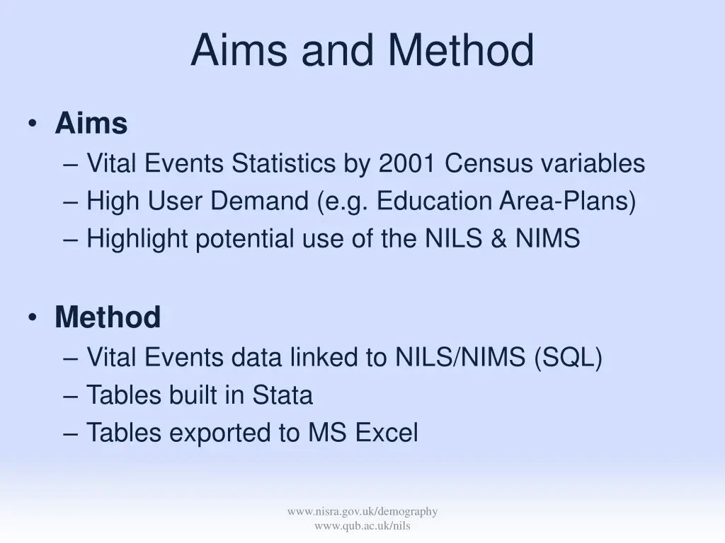 aims and method