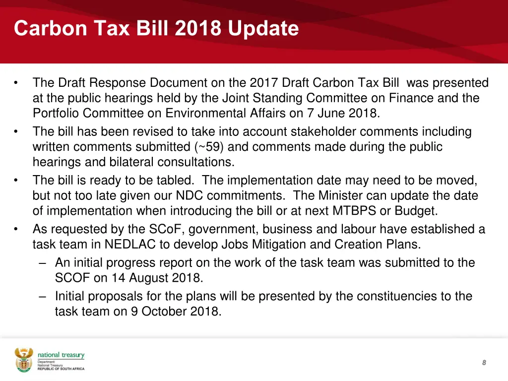 carbon tax bill 2018 update