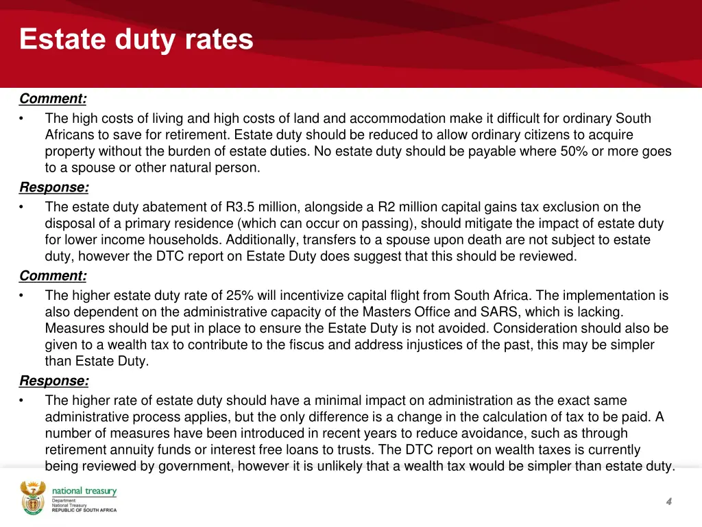 estate duty rates