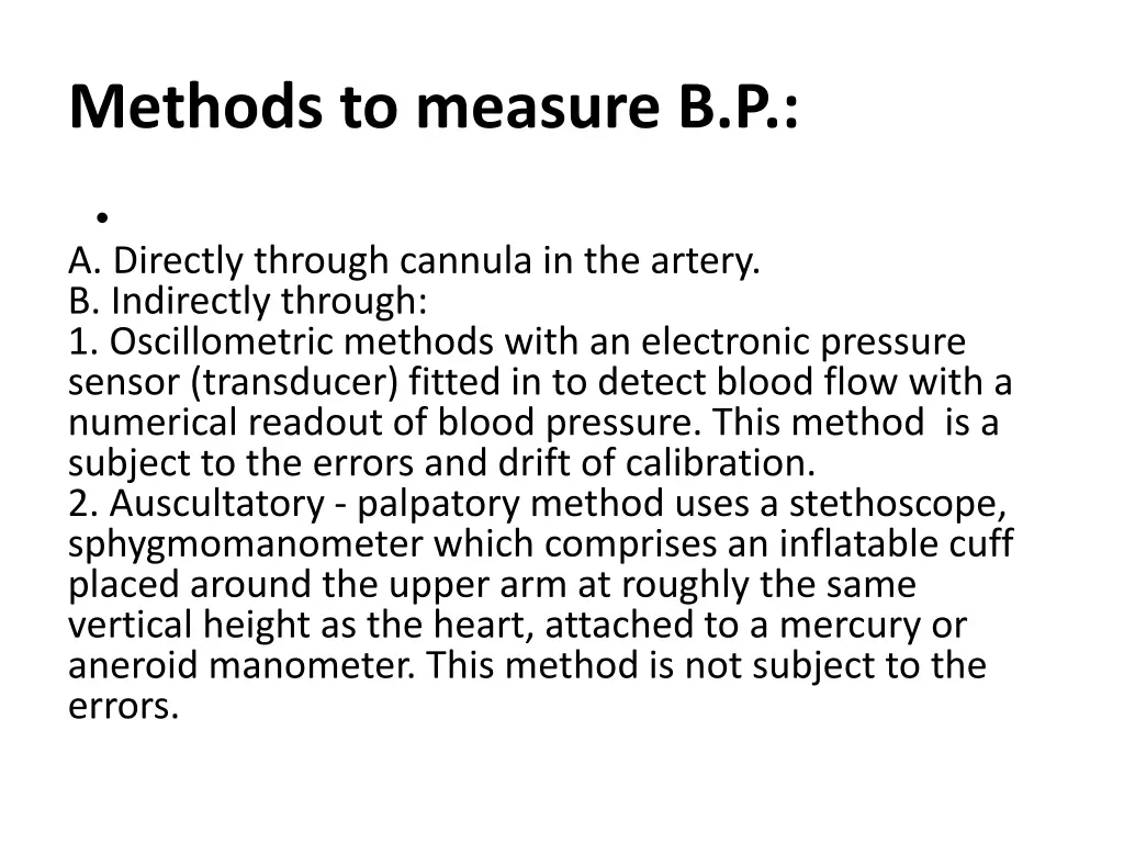 methods to measure b p