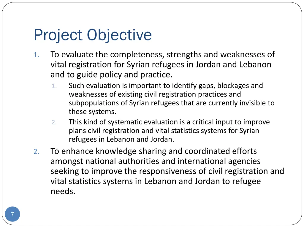 project objective