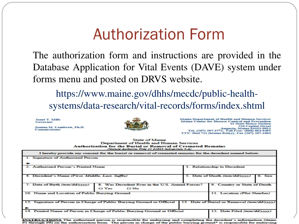 authorization form