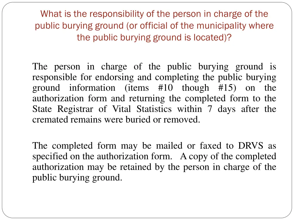 what is the responsibility of the person