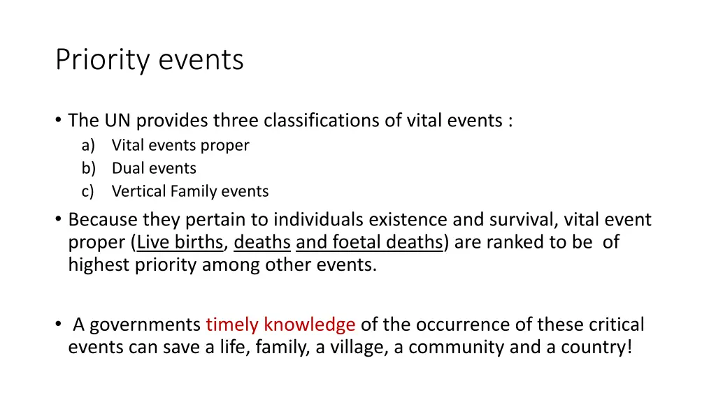 priority events