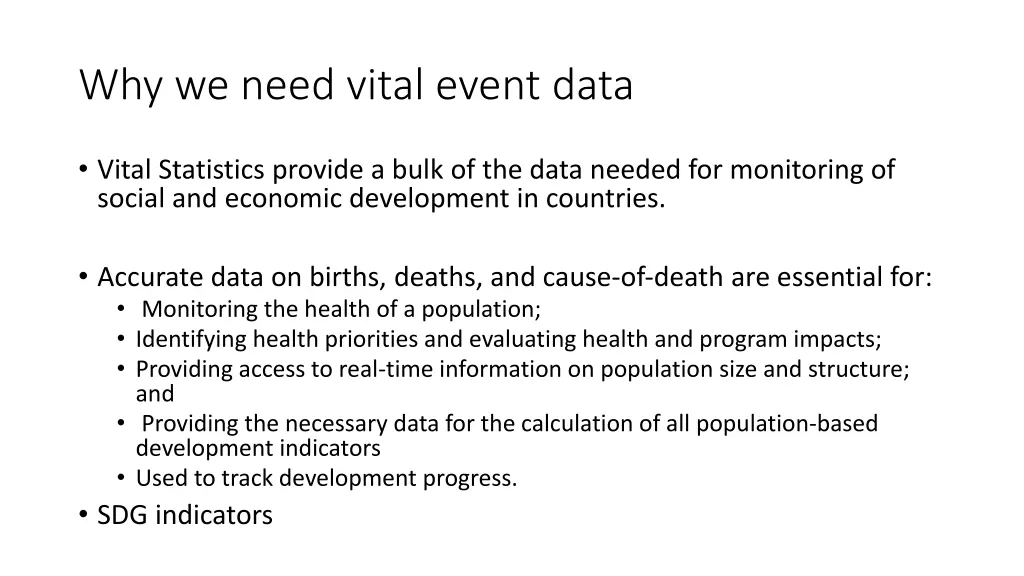 why we need vital event data