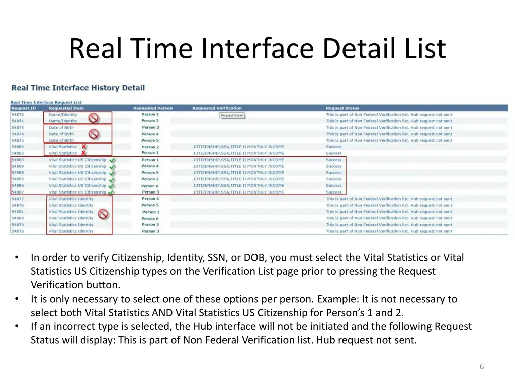 real time interface detail list 2