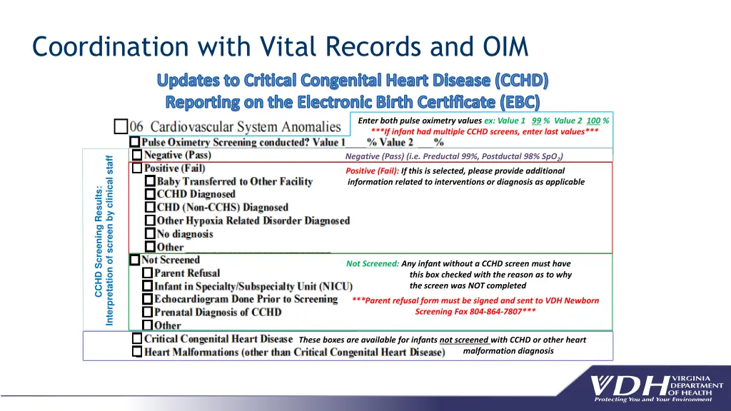 coordination with vital records and oim