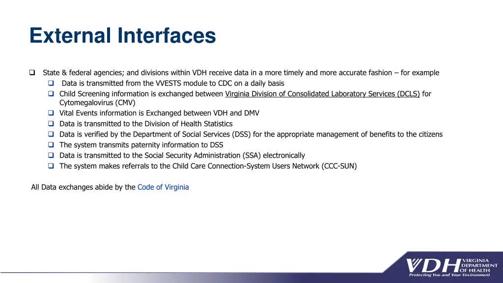external interfaces