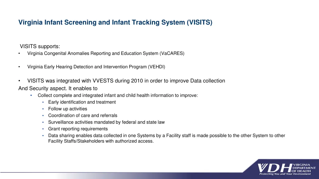 virginia infant screening and infant tracking