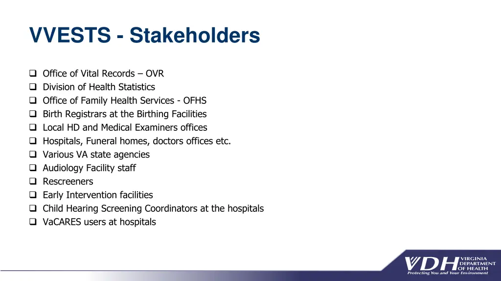 vvests stakeholders