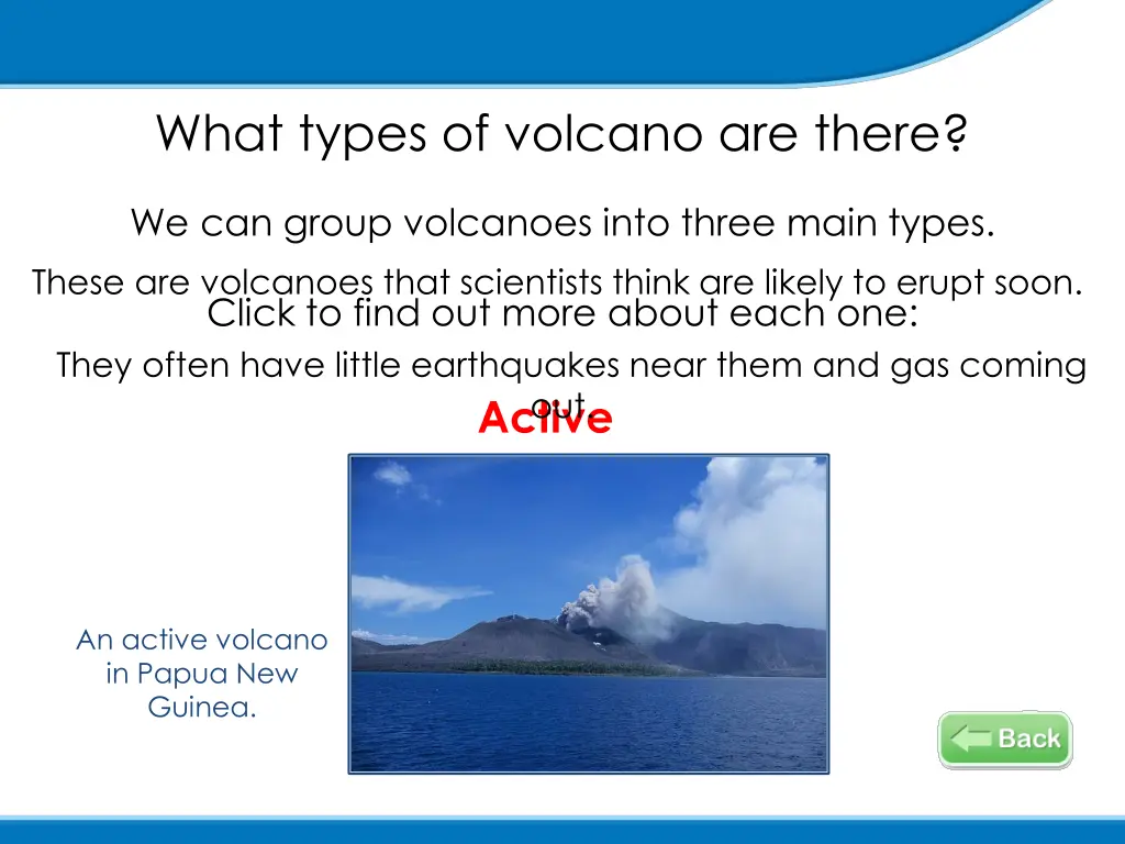 what types of volcano are there 1