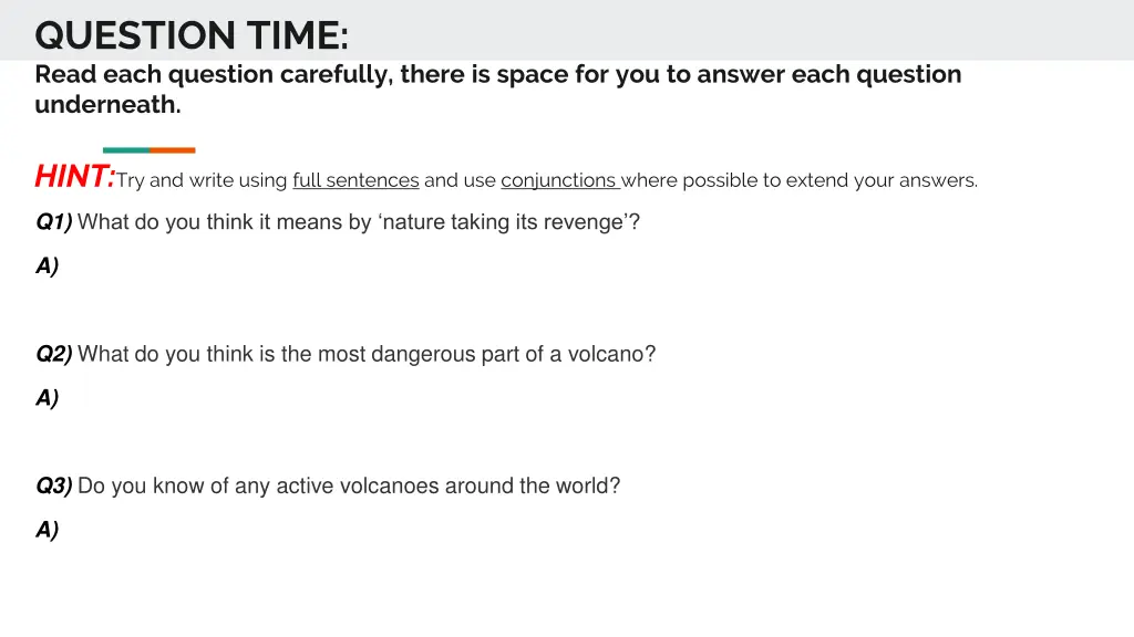 question time read each question carefully there