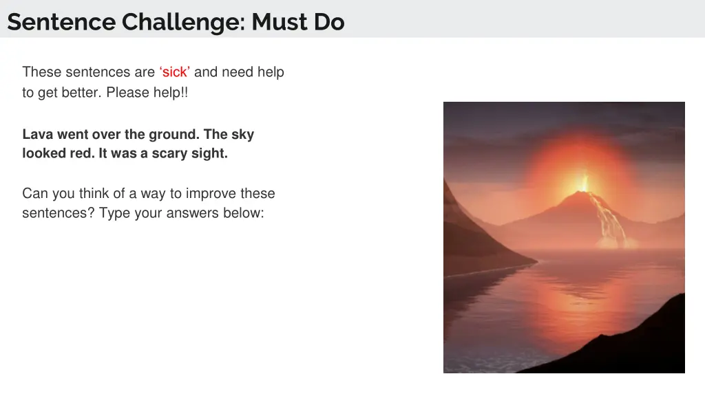sentence challenge must do