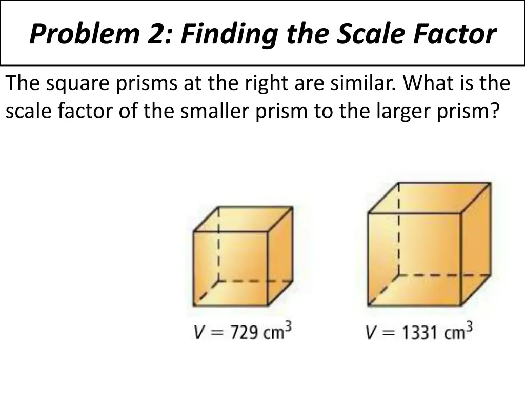 problem 2 finding the scale factor