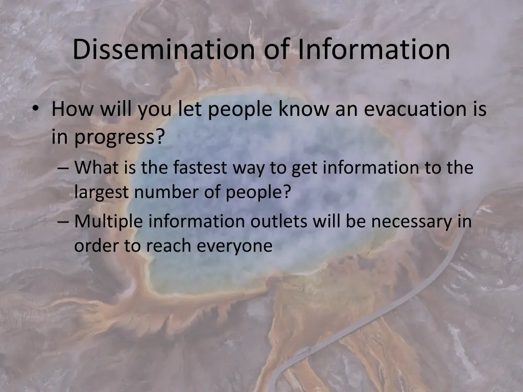 dissemination of information