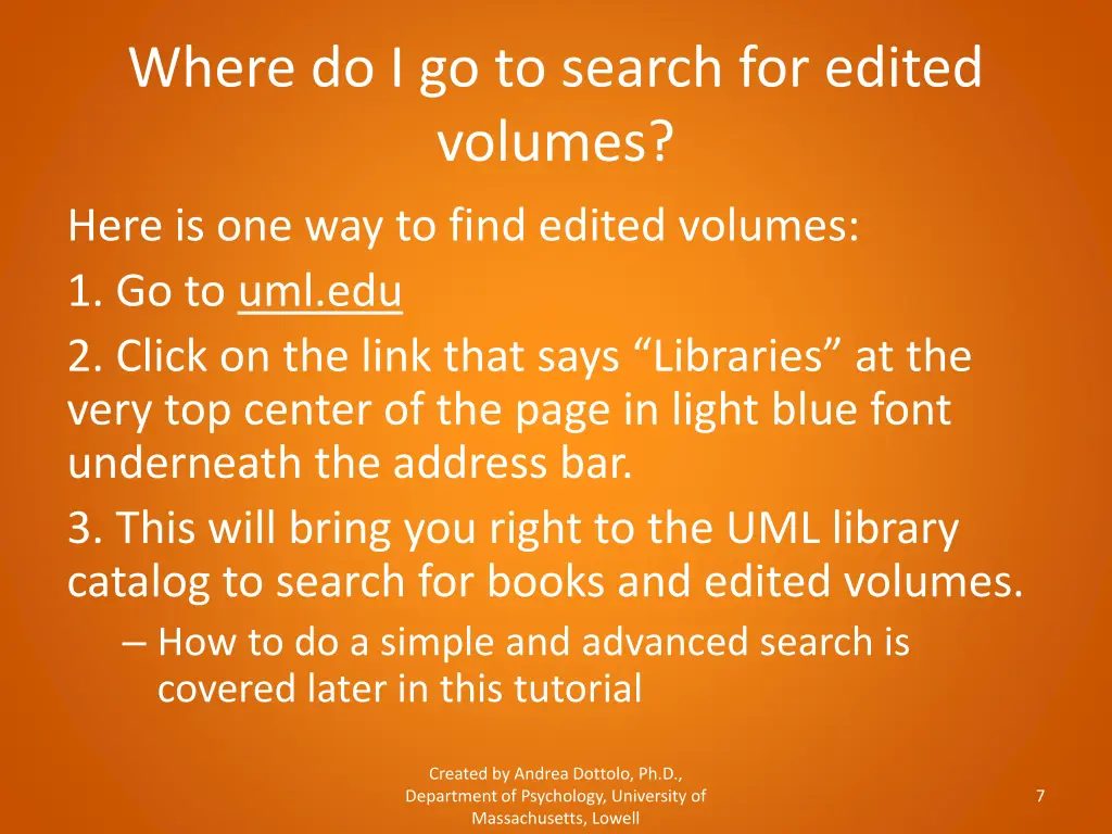 where do i go to search for edited volumes 1