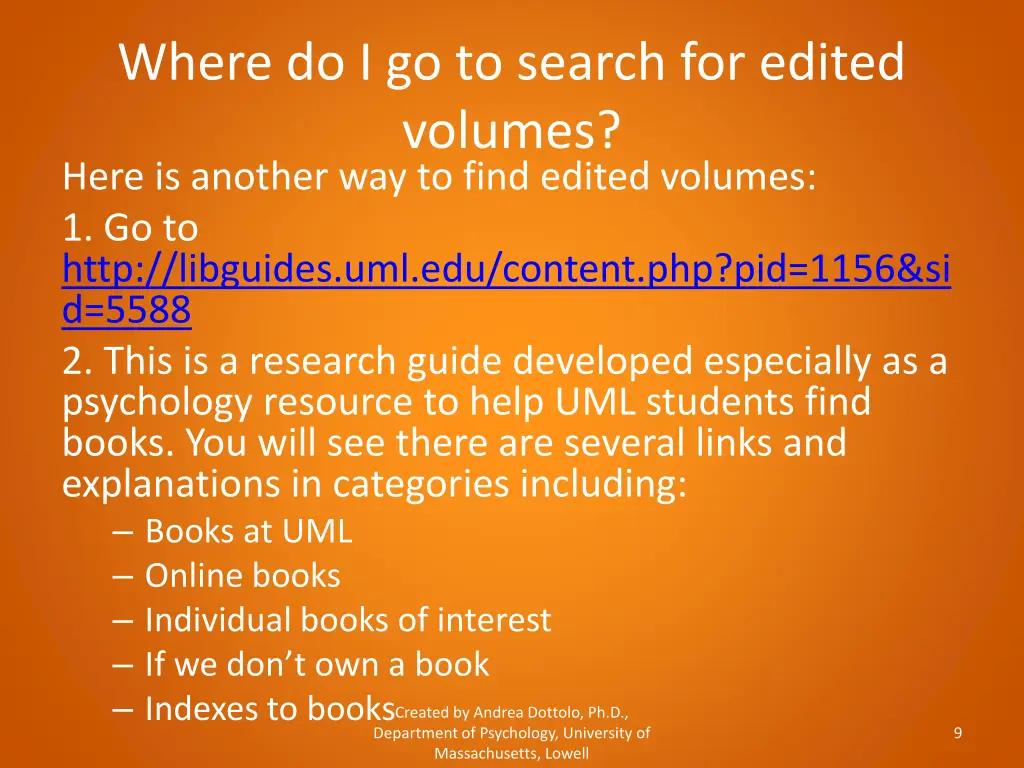 where do i go to search for edited volumes here
