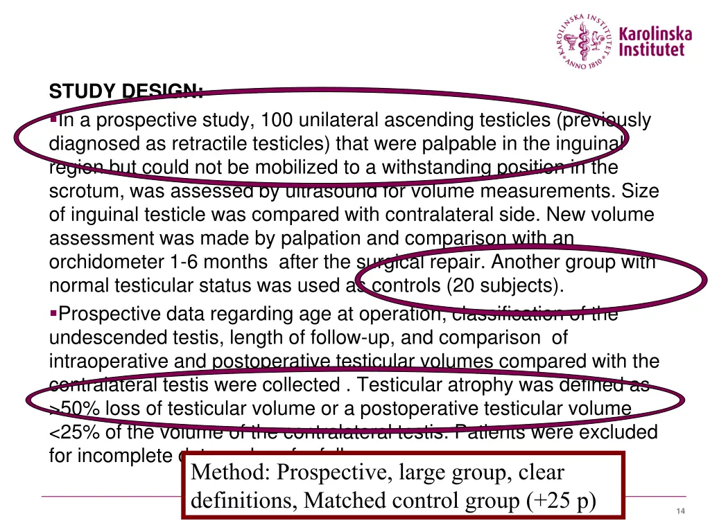 study design in a prospective study