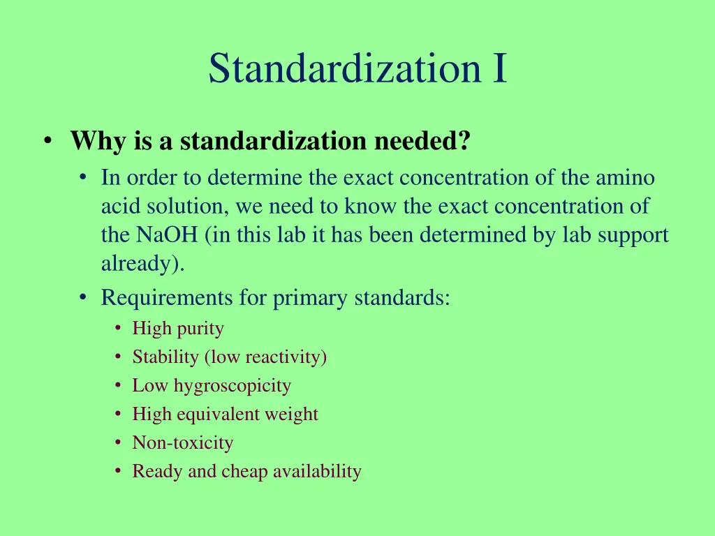 standardization i