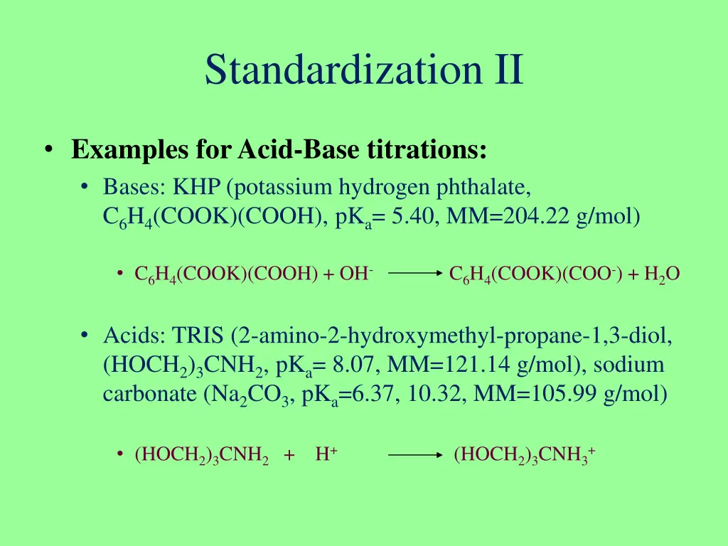 standardization ii