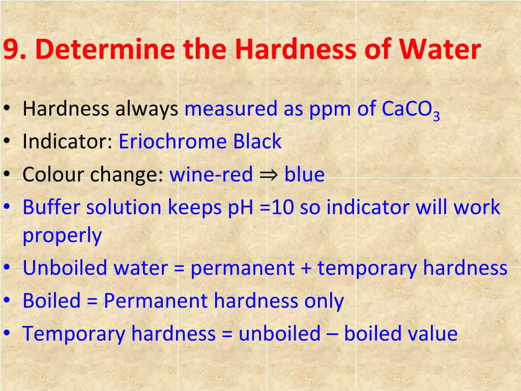 9 determine the hardness of water