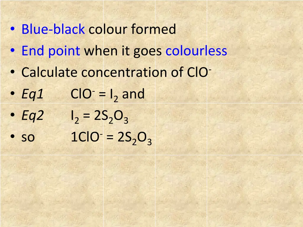 blue black colour formed end point when it goes