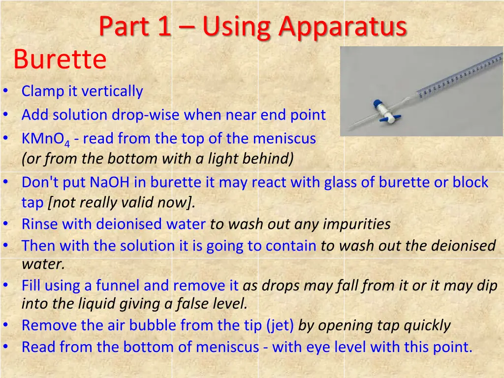 part 1 using apparatus