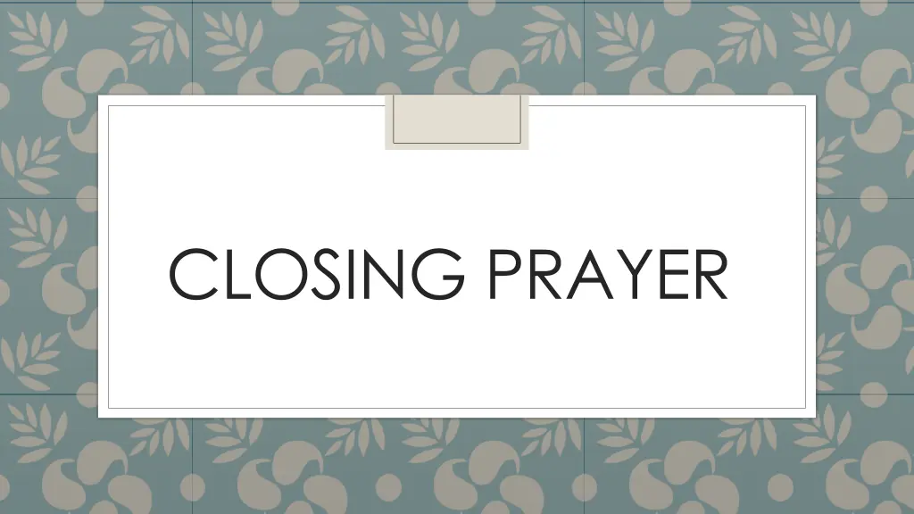 closing prayer