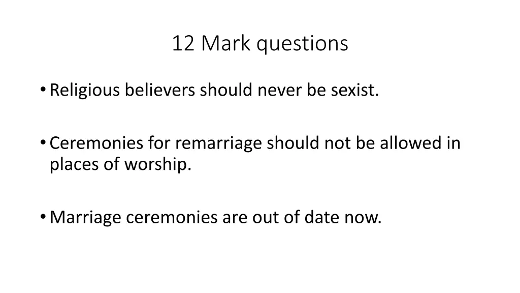 12 mark questions