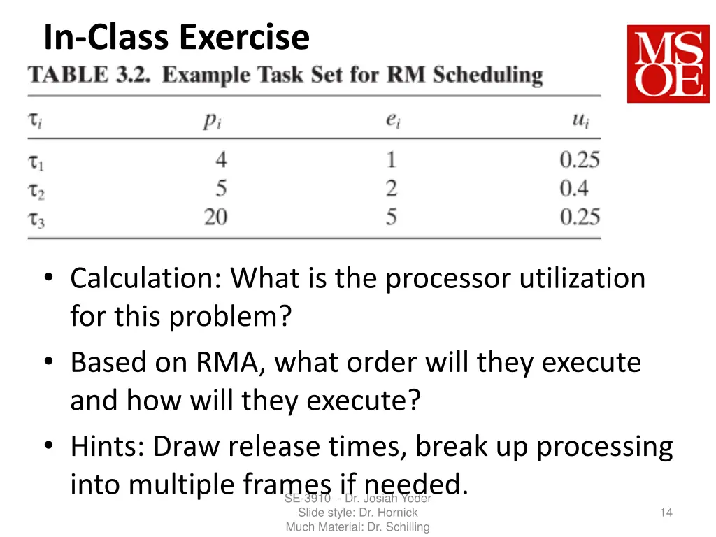 in class exercise