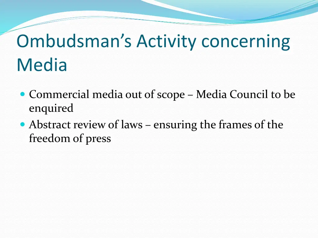 ombudsman s activity concerning media