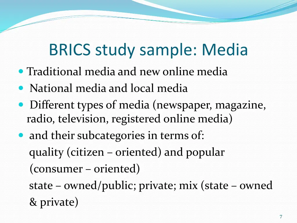 brics study sample media