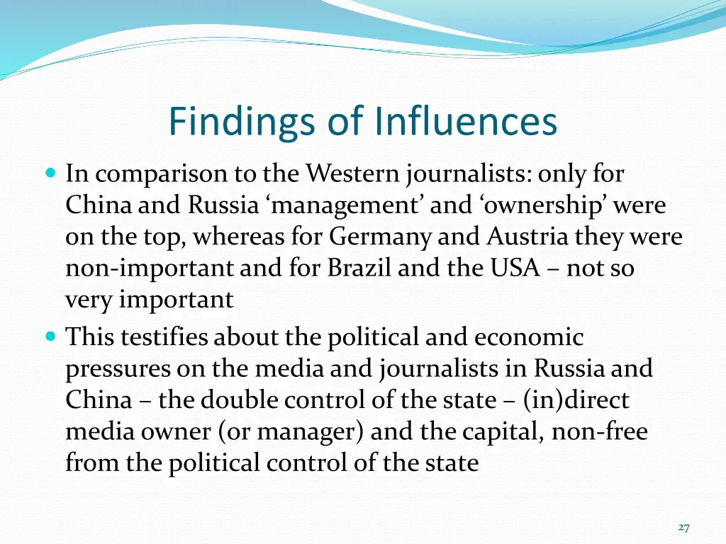 findings of influences