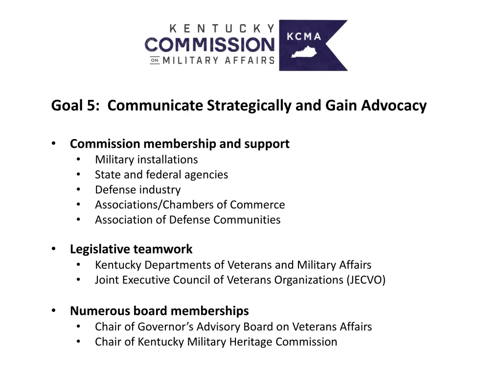 goal 5 communicate strategically and gain advocacy