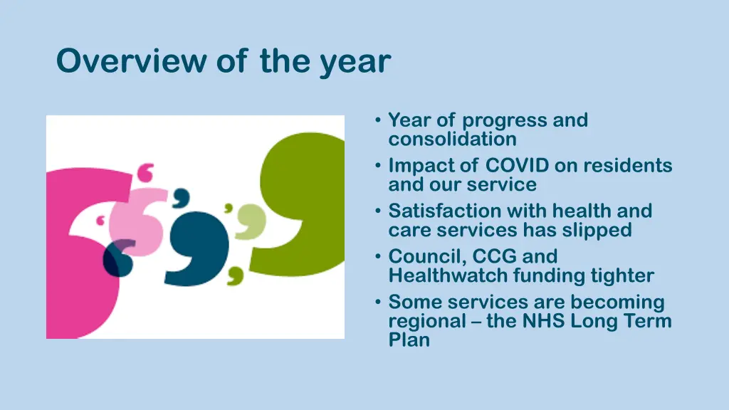 overview of the year