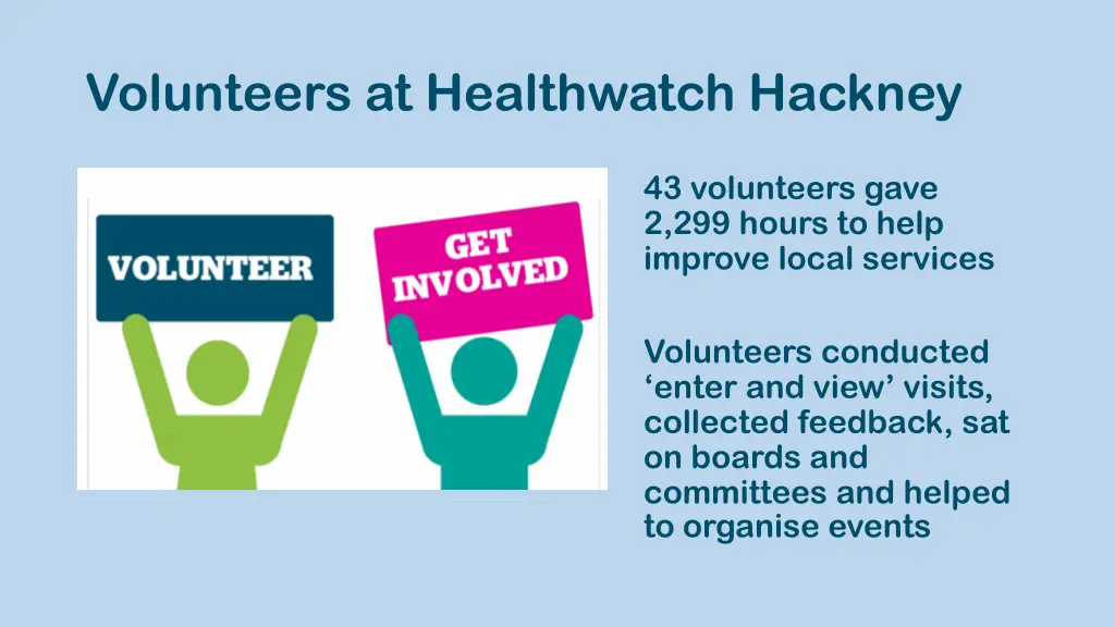 volunteers at healthwatch hackney