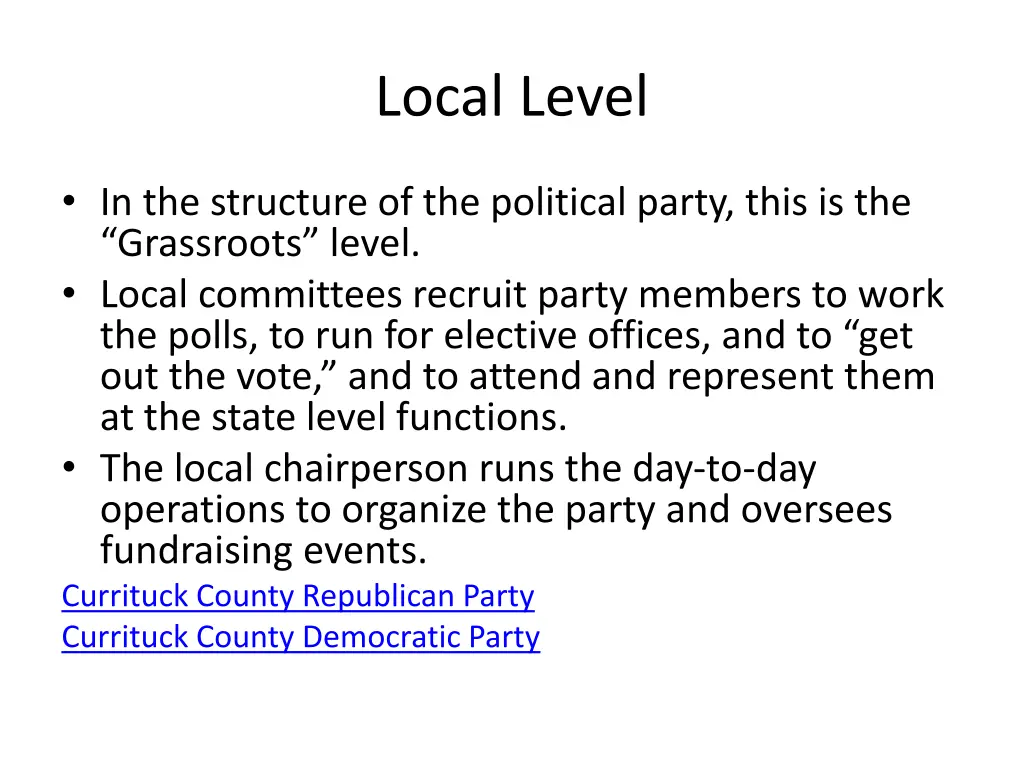 local level