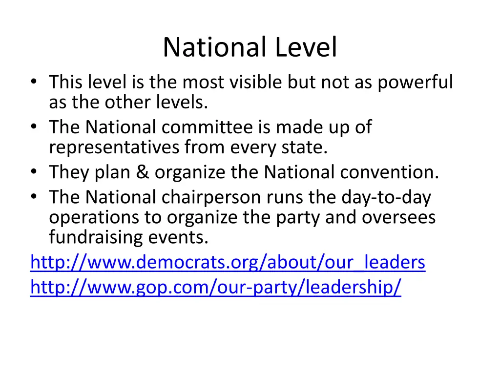 national level