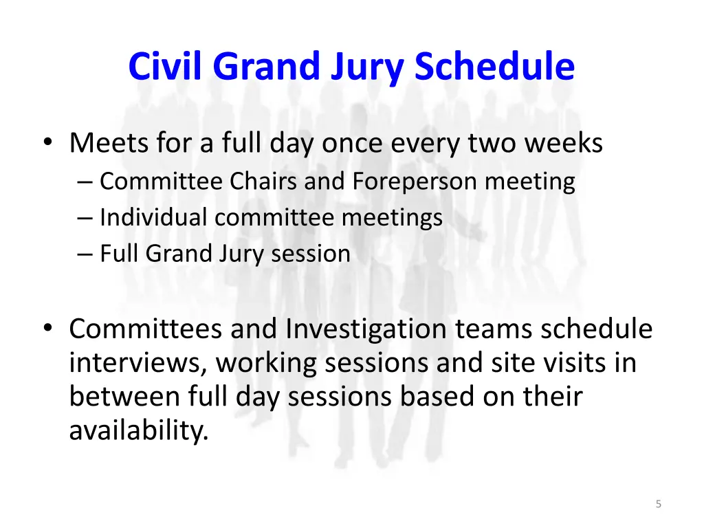 civil grand jury schedule