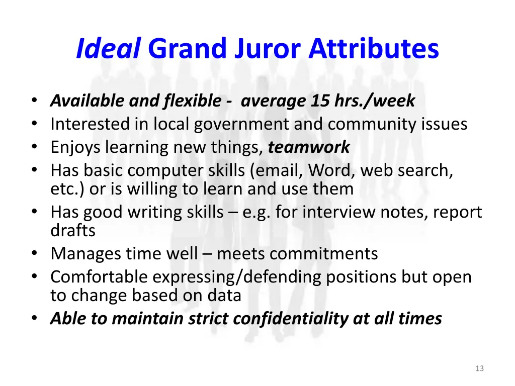 ideal grand juror attributes