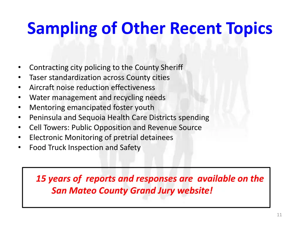 sampling of other recent topics