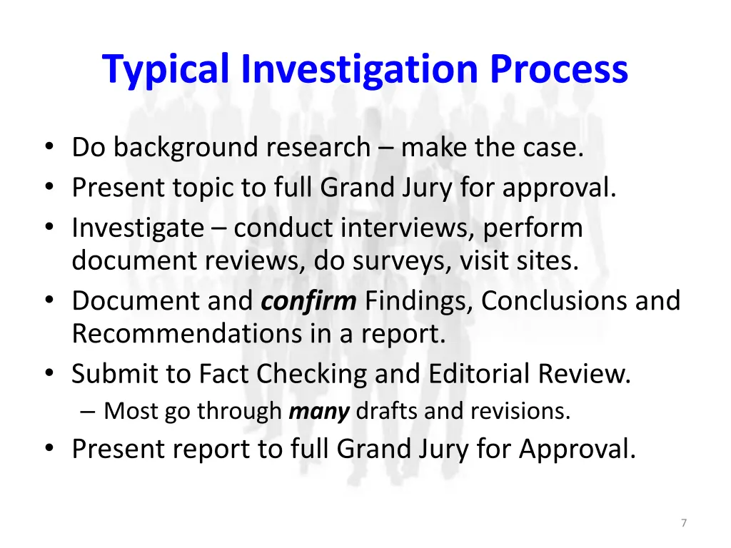 typical investigation process
