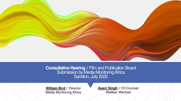 consultative hearing film and publication board