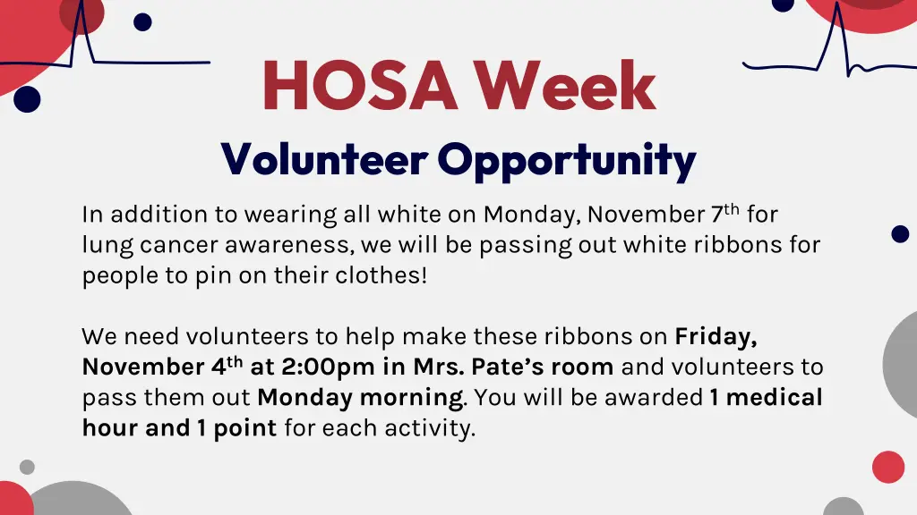 hosa week volunteer opportunity