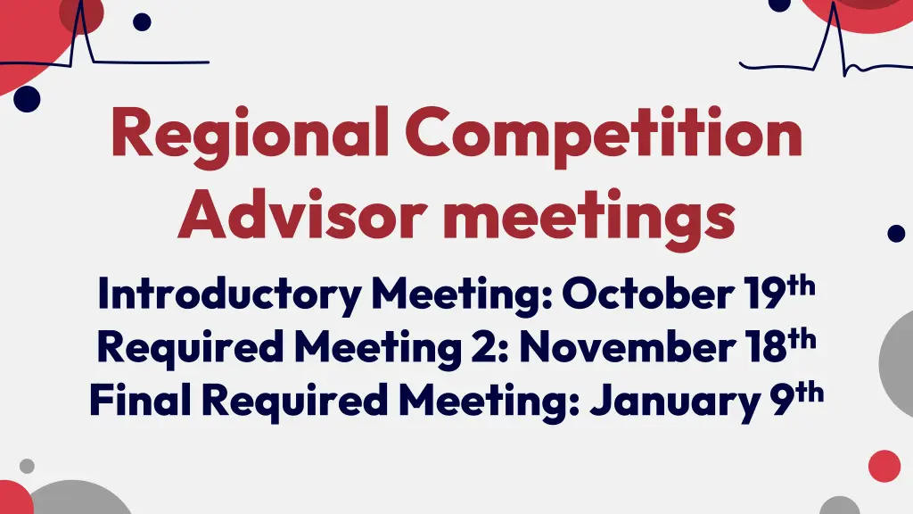 regional competition advisor meetings