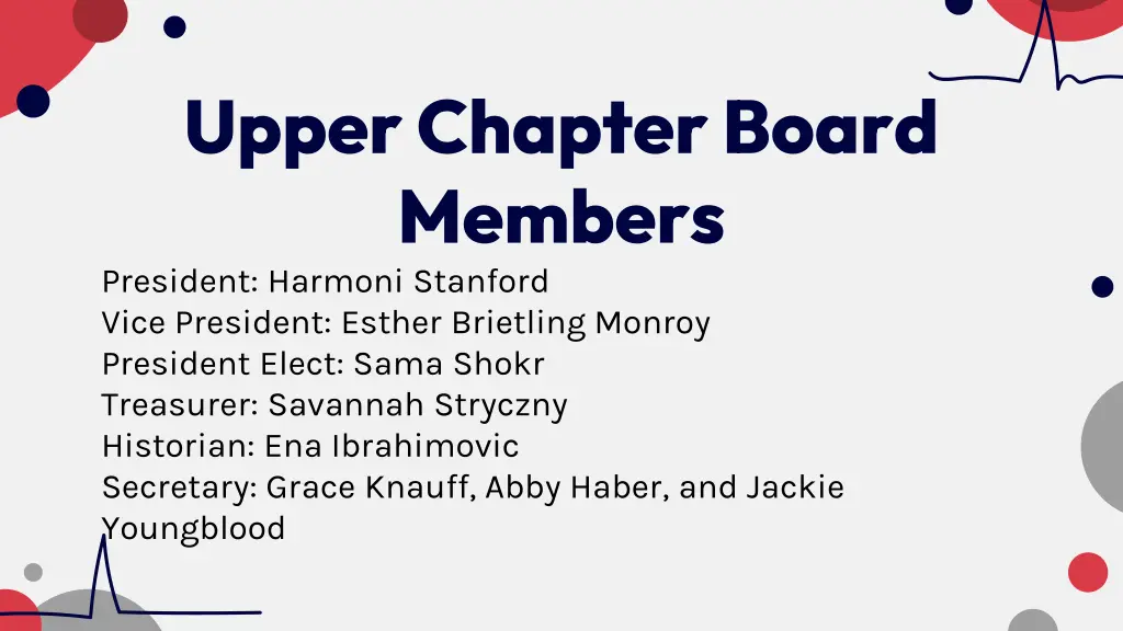 upper chapter board members president harmoni