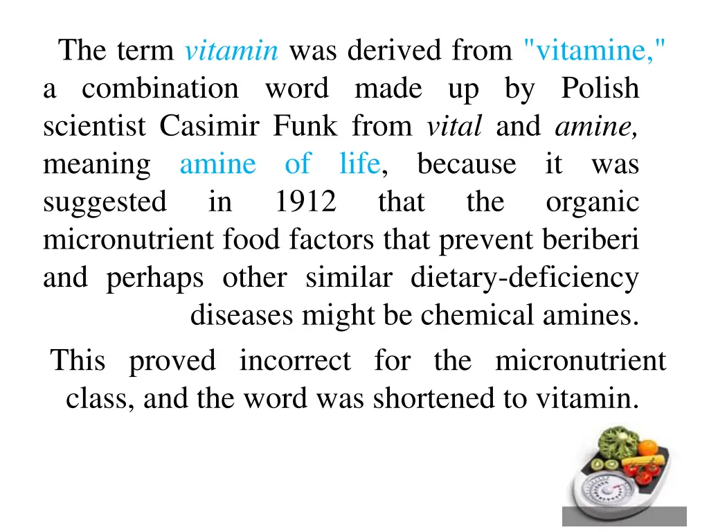 the term vitamin was derived from vitamine
